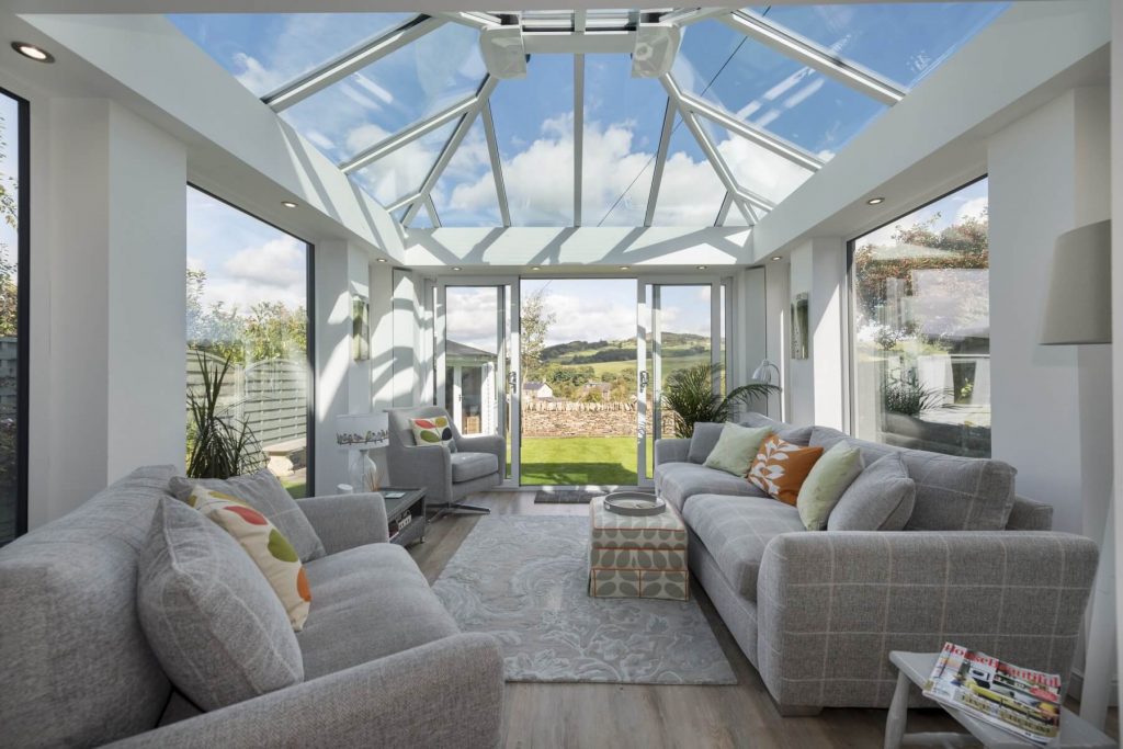 Glass roof conservatory