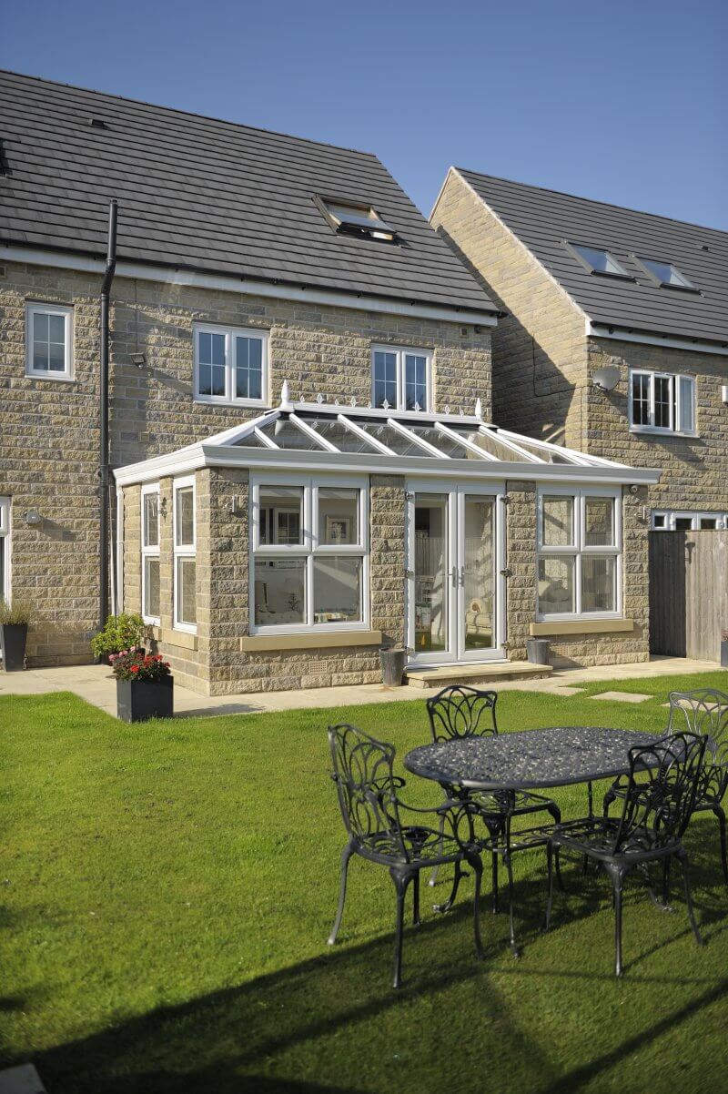 Ultraframe white orangery installation