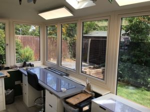 interior conservatory - cream flush sash windows 2